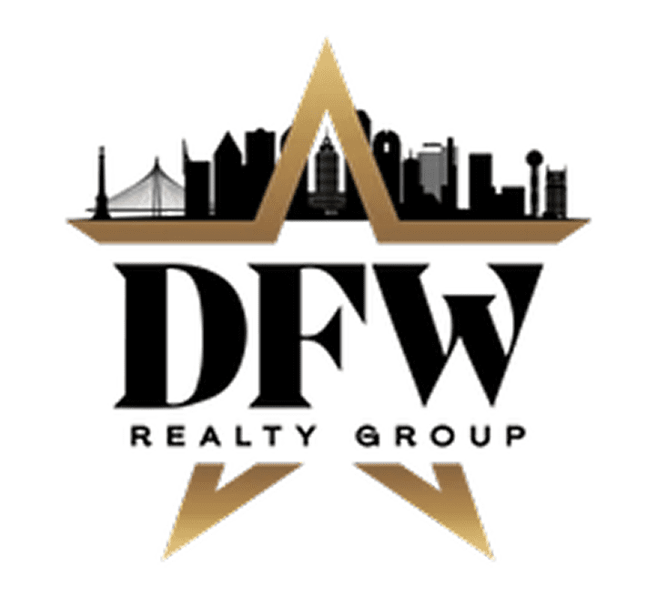 DFW Realty Group logo with skyline silhouette.